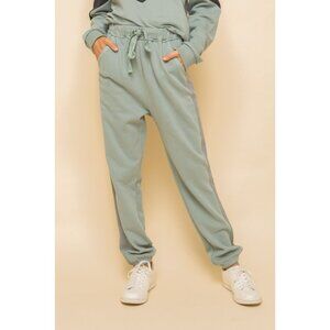 Hem and Thread Dusty Blue Lounge Wear Fleece Sweat Pants Medium New